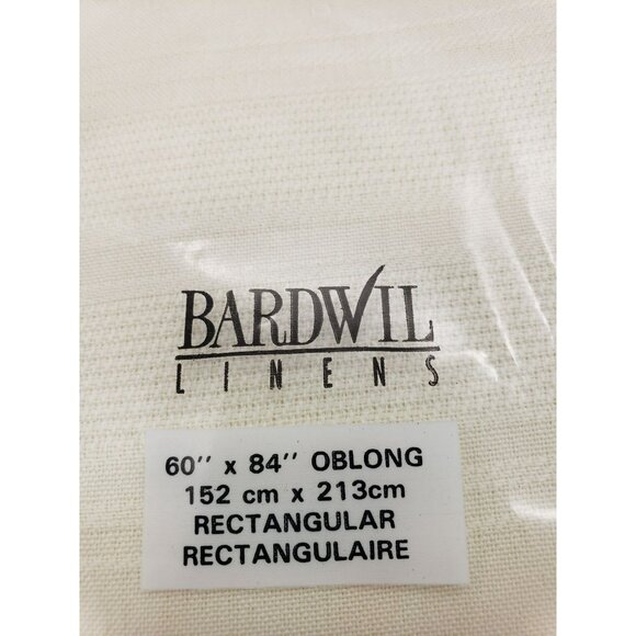 Bardwill Linens Illusions Ivory Tablecloth 8 Napkins 60" x 84" Oblong Scotchgard - Picture 3 of 6